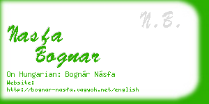nasfa bognar business card